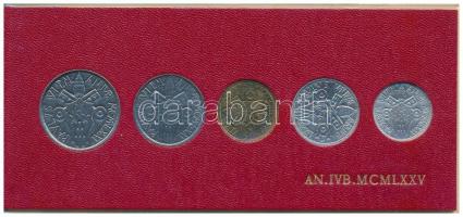 Vatikán 1975. 5L-100L (5xklf) forgalmi sor eredeti tokban T:UNC  Vatican 1975. 5 Lire - 100 Lire (5xdiff) coin set in original case C:UNC