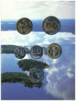 Finnország 2001. 10p - 10M (5xklf) forgalmi sor + "Finn verde / J.V. Snellmann" Cu-Ni zset...