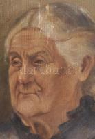 Jelzés nélkül: Női portré. Olaj, vászon, kartonon. Sérült. Dekoratív, kissé kopott fakeretben. 50x45...