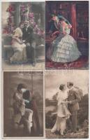 15 db RÉGI zsáner motívum képeslap vegyes minőségben: szerelmes párok / 15 pre-1945 motive postcards in mixed quality: romantic couples in love