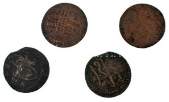 Oszmán Birodalom 1688-1689 (1099-1100) Mangir Cu "II. Szulejmán" (4db) T:VF,F patina, közt...