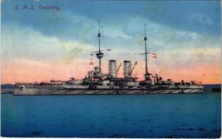 SMS RADETZKY az Osztrák-Magyar Haditengerészet Radetzky-osztályú pre-dreadnought csatahajó / K.u.K. Kriegsmarine Matrose / SMS Radetzky Austro-Hungarian Navy Radetzky-class pre-dreadnought battleship. G. M. Padovan, C. Fano Pola 1914/15. 54. (ázott sarok / wet corner)