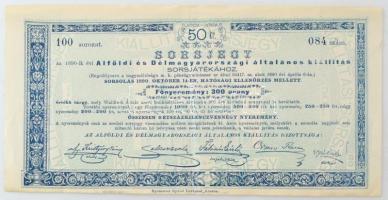 Arad 1890. &quot;Alföldi és Délmagyarországi általános kiállítás&quot; sorsjegy 50kr értékben, &quot;100 084&quot; T:F szép papír  Hungary / Arad 1890. &quot;General Exhibition of the Great Plain and Southern Hungary&quot; lottery ticket in 50 Kreuzer value, &quot;100 084&quot; serial C:F fine paper