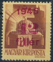 1945 Kisegítő 42f/20f a piros felülnyomás álkettősnyomat