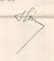 1936 Hóman Bálint (1885-1951) vallás- és közoktatásügyi miniszter autográf aláírása egy kinevezésen ...