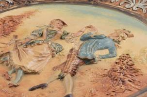 cca 19. sz. második fele, Nagyméretű antik osztrák fehérkerámia dísztál. Jelzett, hátoldalon sérülés...