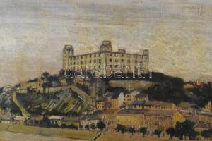 Bicsérdy Lajos (1892-): A pozsonyi vár (Bratislava/Pressburg), 1913. Olaj, vászon, jelezze jobbra le...