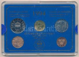 Svédország 1994. 50ö-10K (4xklf) forgalmi sor + verde zseton műanyag tokban T:UNC karcos tok Sweden 1994. 50 Öre - 10 Kronor (4xdiff) coin set + mint jeton in plastic case C:UNC scratched case