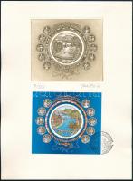 1985 Európai Biztonsági és Együttműködési Értekezlet (IX.) - Kulturális fórum, Budapest blokk + eredeti rézkarc a tervező, Vertel József aláírásával