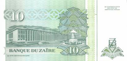 Zaire 10db klf modern bankjegy T:I