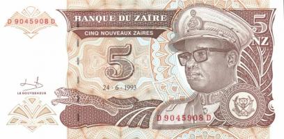 Zaire 10db klf modern bankjegy T:I