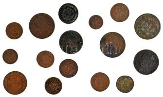 16db-os olasz Cu és bronz érmetétel, közte Velence 1849. 1c Cu + 3c Cu T:XF-VG 16pcs Italian Cu and bronze coin lot, within Venezia 1849. 1 Centesimo Cu + 3 Centesimi Cu C:XF-VG