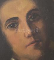 Jaksa István: Zsidó fiú. Olaj, papír, jelzett a hátoldalon, 1970, 21,5x16 cm, üvegezett kissé sérült...