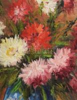 Jelzés nélkül: Csendélet, olaj, vászon. Dekoratív, kissé sérült fakeretben, 50×40 cm