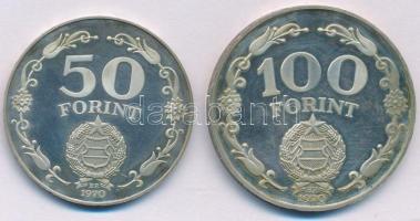 1970. 50Ft Ag + 100Ft Ag "Felszabadulás" érempár T:UNC,AU (eredetileg PP)
Adamo EM36; EM3...