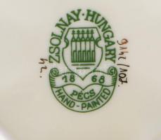 Zsolnay nőszirom mintás bonbonier. Jelzett, hibátlan, d: 9,5 cm