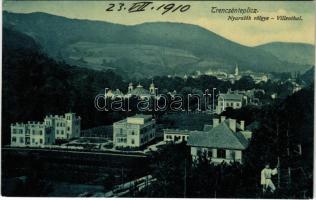 1910 Trencsénteplic-fürdő, Kúpele Trencianske Teplice; Nyaralók völgye, favágó. Wertheim Zsigmond kiadása / Villental / valley of villas, woodcutter