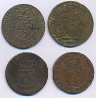 Franciaország 1771. 1/2S Cu "XV. Lajos" + 1782. 1/2S Cu "XVI. Lajos" + 2db Cu zs...
