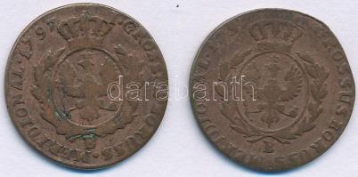 Lengyelország / Dél-Poroszország 1797B 3gr Cu "II. Frigyes Vilmos" (2db) T:VF Poland / Sou...