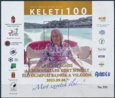 2023 Keleti Ágnes emlékív &quot;Keleti Ágnes a legmagasabb kort megélt élő Olimpiai bajnok a világon. 2023.09.08.&quot; felülnyomattal