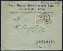 1913 Céges levél P.M.K.B. céglyukasztású bélyegekkel