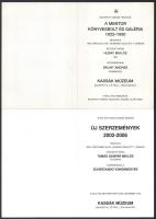 2000-2005 Kassák Múzeum 4 db kiadványa, 
Legkedvesebb képeim, 20. századi magyar művészet magyar ír...