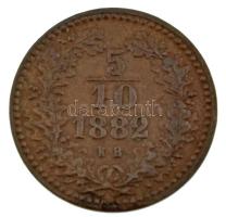 1882KB 5/10kr Cu T:XF kis patina 
Hungary 1882KB 5/10 Kreuzer Cu C:XF small patina Adamo M3.1