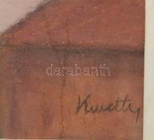 Kmetty jelzéssel: Csendélet. Pasztell, papír. 30,5x46,5 cm. Dekoratív, üvegezett, sérült fakeretben