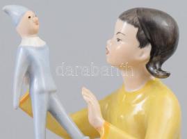 Drasche babázó lány. Jelzett, hibátlan, m: 12,5 cm