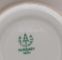 Hollóházi 5 darab csésze alátéttel ÉMÁSZ márkajelzéssel, jelzett, kopásokkal, d: 11 cm
