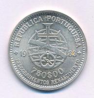 Portugália 1983. 750E Ag "17. Európai Művészeti Kiállítás" T:AU patina, kis karc Portugal ...