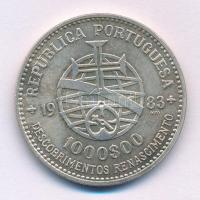 Portugália 1983. 1000E Ag "17. Európai Művészeti Kiállítás" T:UNC,AU patina Portugal 1983....