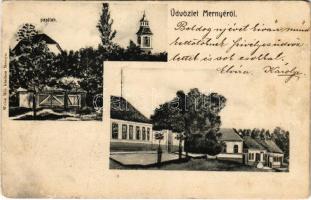 1907 Mernye (Somogy), papilak, utca. Weisz Mór kiadása (ragasztónyom / gluemark)