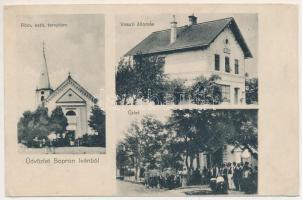 1910 Iván (Sopron), Római katolikus templom, vasútállomás, üzlet. Muszik Elek kiadása (r)