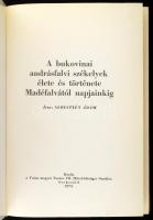 Sebestyén Ádám: A bukovinai andrásfalvi székelyek élete és története Madéfalvától napjainkig. Szekszárd, 1972, Tolna Megyei Tanács VB. Művelődésügyi Osztálya. Fekete-fehér fotókkal illusztrálva. Kiadói egészvászon-kötés, a borítón ázásnyomokkal. Megjelent 3000 példányban.