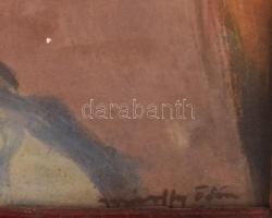 Márffy Ödön jelzéssel: Olaj, karton, sérült. Üvegezett fakeretben. 32x40 cm