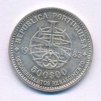 Portugália 1983. 500E Ag "17. Európai Művészeti Kiállítás" T:AU patina, kis karc Portugal ...