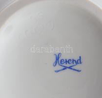 Herendi virágmintás kaspó és bonbonier. 2. oszt. jelzéssel, kis kopással, m: 9,5-11,5 cm