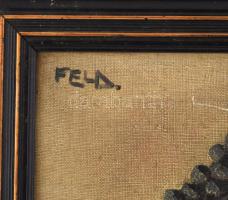 Feld jelzéssel: Szőlős csendélet. Olaj, vászon. Dekoratív, kissé kopott fakeretben. 39x49 cm