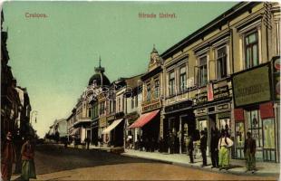 Craiova, Királyi; Strada Unirei / street view, shops of J. Benvenisti, Manglescu (EK)