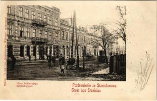 1900 Ivano-Frankivsk, Stanislawów, Stanislau; Ulica Sobieskiego / Sobieskigasse / street view (fl)