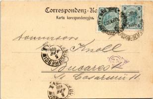 1900 Lviv, Lwów, Lemberg; Plac Maryacki / Marienplatz / square, tram (fl)
