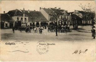 1917 Galgóc, Frasták, Hlohovec; Ferenc József tér, szesz és pálinka mérés, Róth kávé, bor és sör, Deutsch Bernát üzlete. Bródy Simon kiadása / square, shops (r)