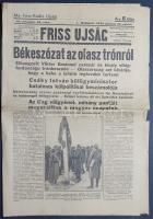 [II. Világháború] Friss Ujság. 1939. március 24. (Napilap, 44. évfolyam, 69. szám) "Békeszózat ...