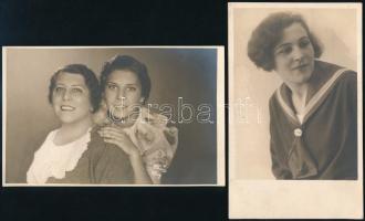 1912-1936 Hölgyek műtermi portéi kolozsvári műtermekből, 13×9 cm