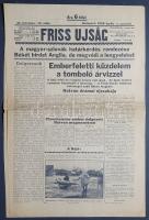 [II. Világháború] Friss Ujság. 1939. április 1. (Napilap, 44. évfolyam, 75. szám) "A magyar-szl...
