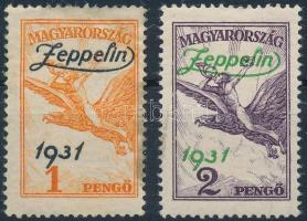 1931 Zeppelin sor (14.000) (foltok, betapadásnyomok / spots, gum disturbances)