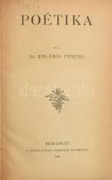 Kis-Erős Ferenc: Poétika. Hozzákötve: Verstan. Bp., 1916, Szent-István-Társulat, 134+79+1 p. Átkötött félvászon-kötés, néhány lapon bejelöléssel.