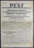 [II. Világháború] Pest. 1944. szeptember 9. (Napilap, VI. évfolyam 204. szám) "Segesvártól délk...