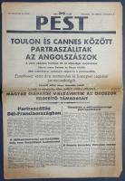 [II. Világháború] Pest. 1944. augusztus 16. (Napilap, VI. évfolyam 184. szám) "Toulon és Cannes...